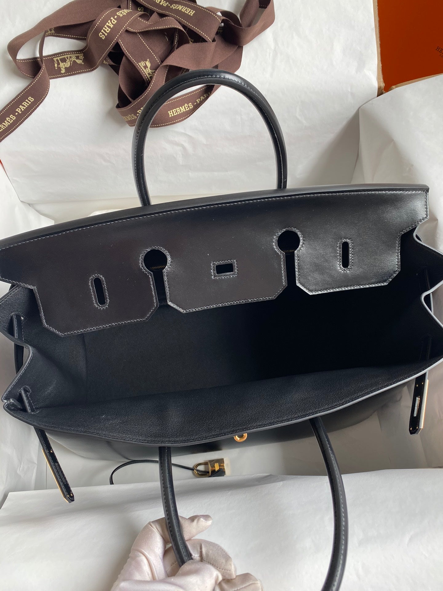 Birkin 40 Bag – Noir Box Leather with Gold Hardware