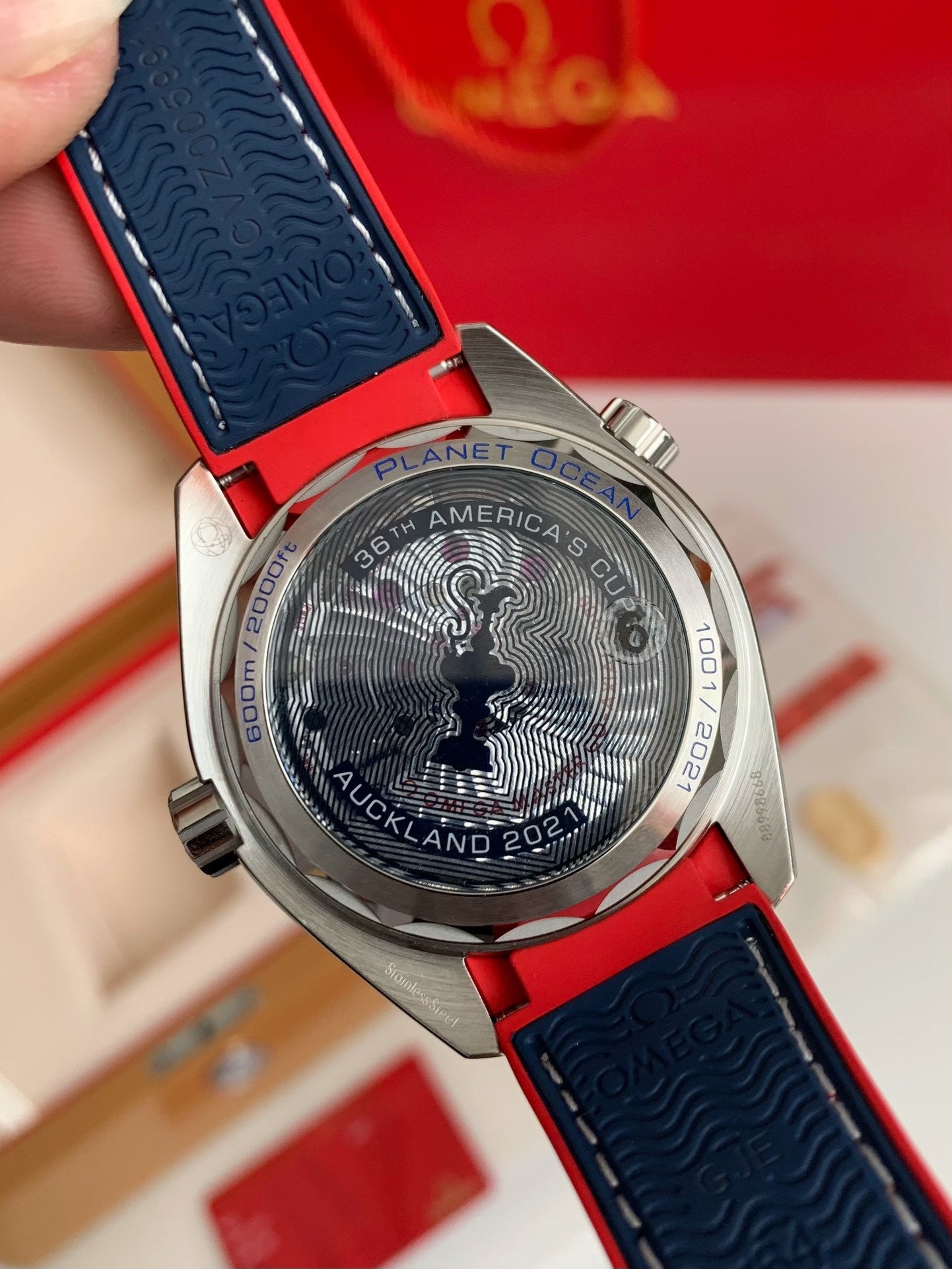 Seamaster Planet Ocean Cosmos Cup – White Dial with Navy Strap, 43.5mm