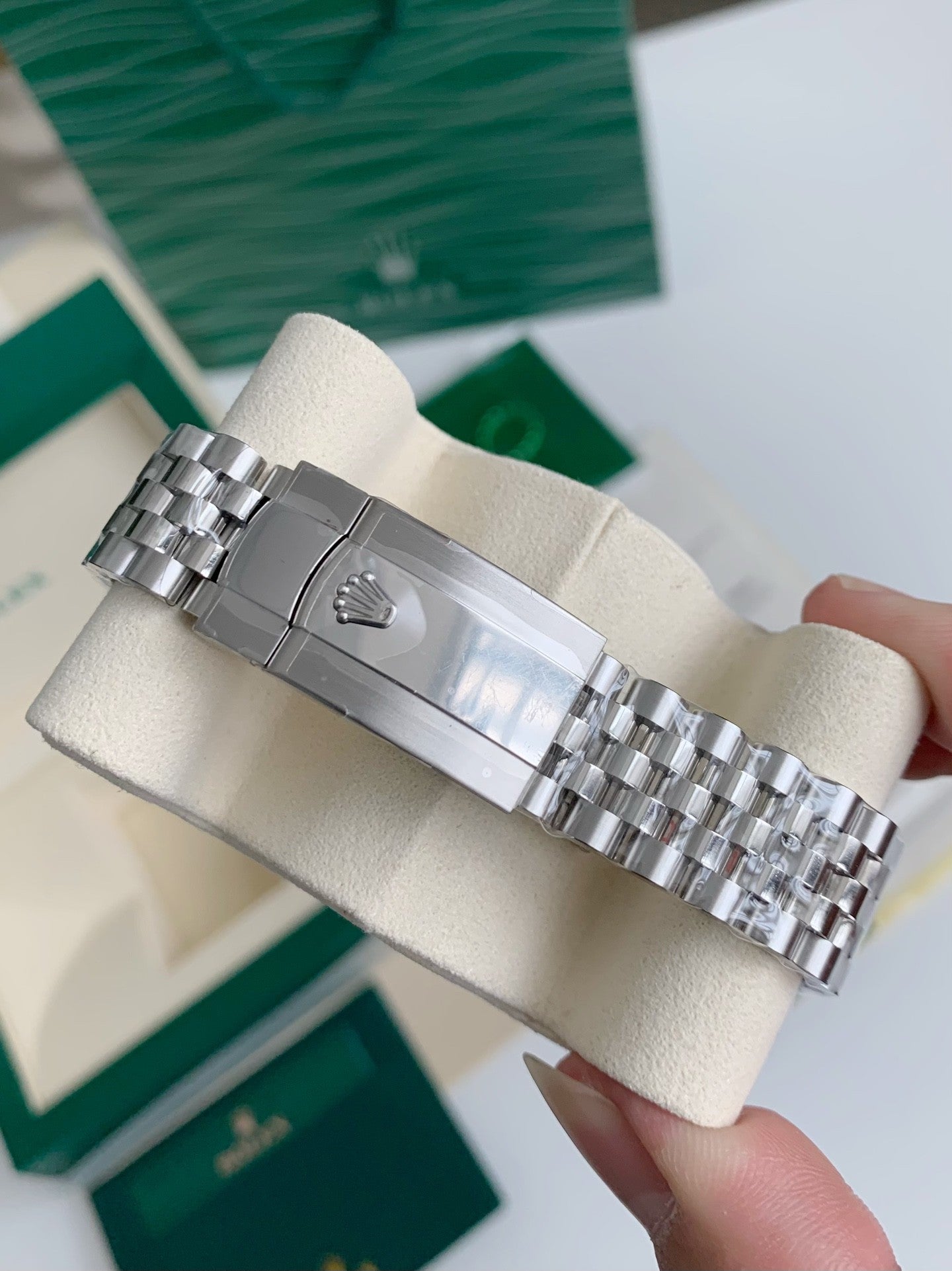 Datejust Style Watch – Slate Grey Dial, Fluted Bezel, 41mm Stainless Steel