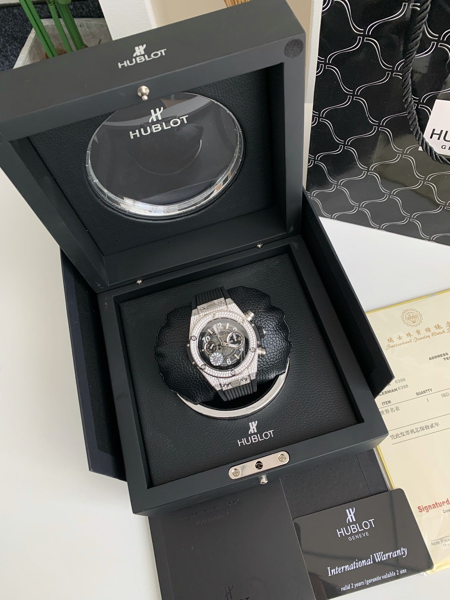 Full Diamond Chronograph V2 – Sapphire Mirror, Rubber Strap, Modified 7750 Movement