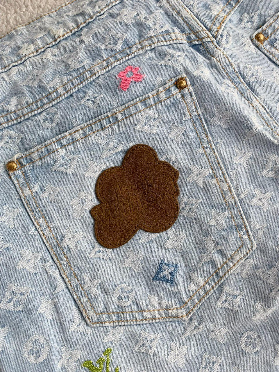 Monogram Jacquard Denim Pants