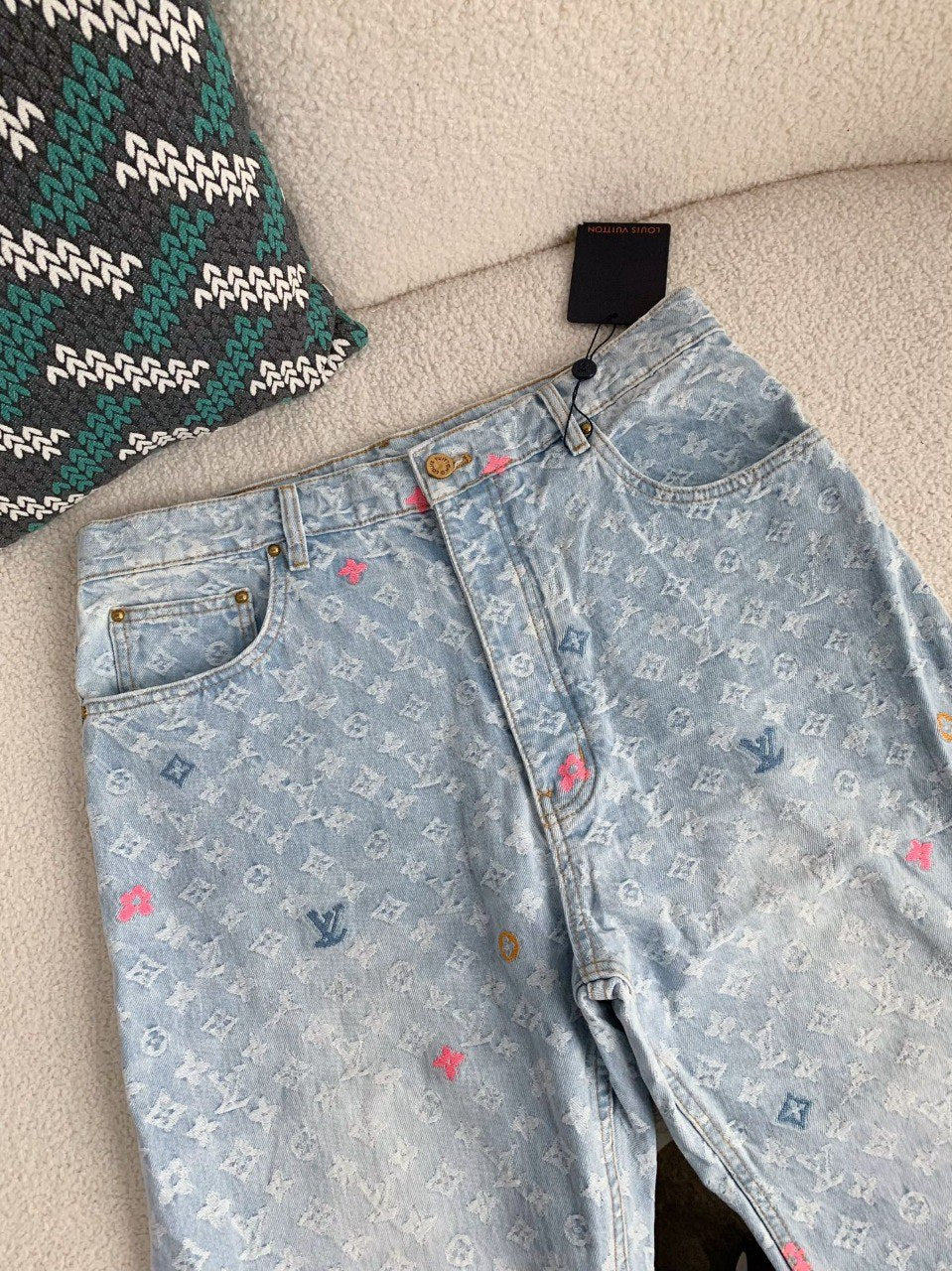 Monogram Jacquard Denim Pants