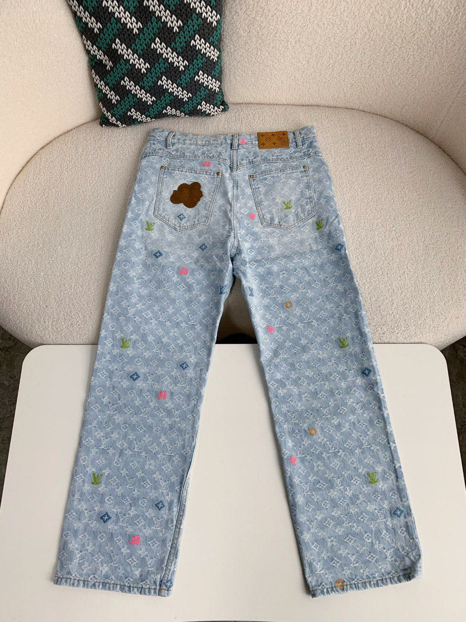 Monogram Jacquard Denim Pants