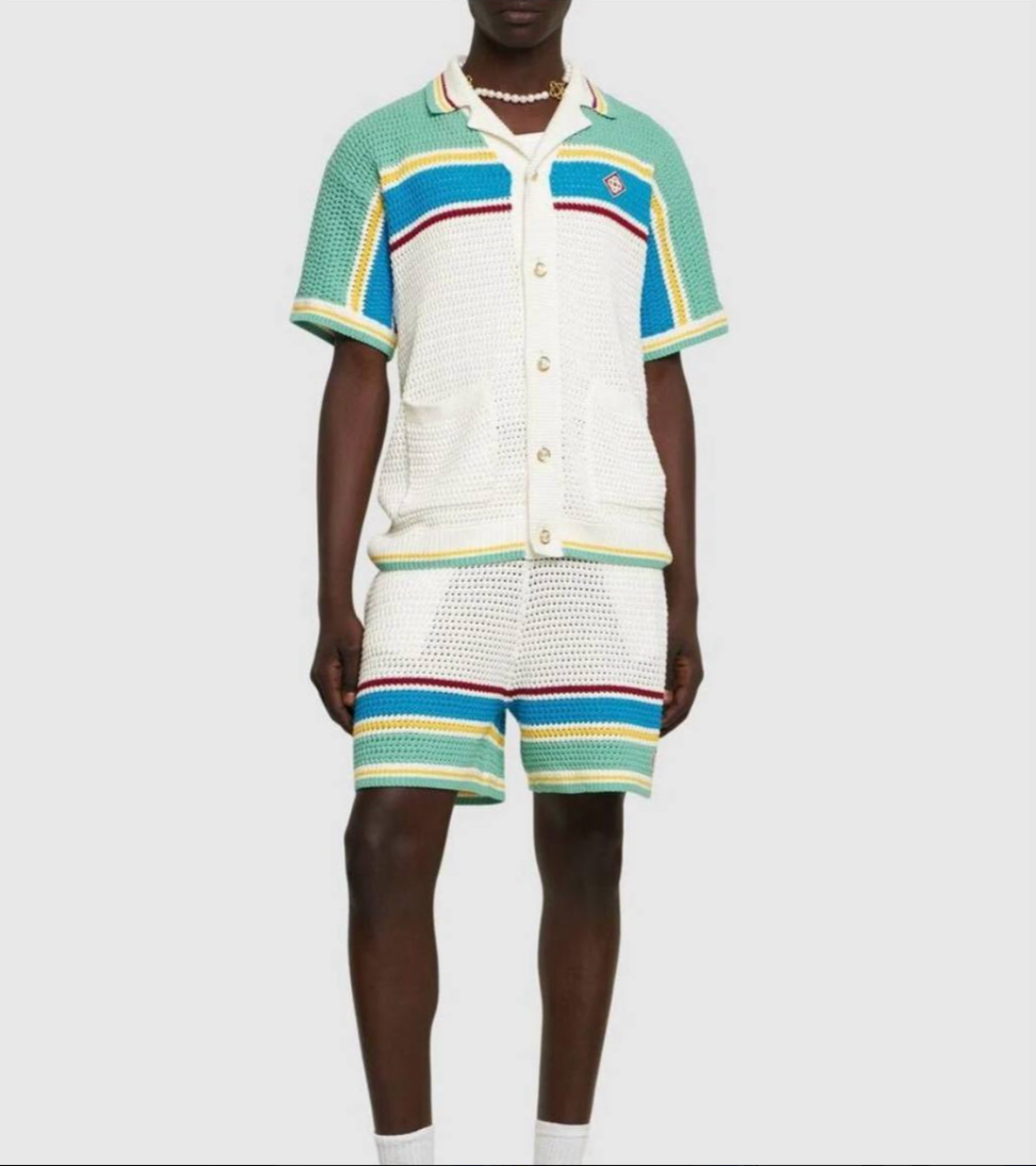 Crochet Tennis Shirt & Shorts Set