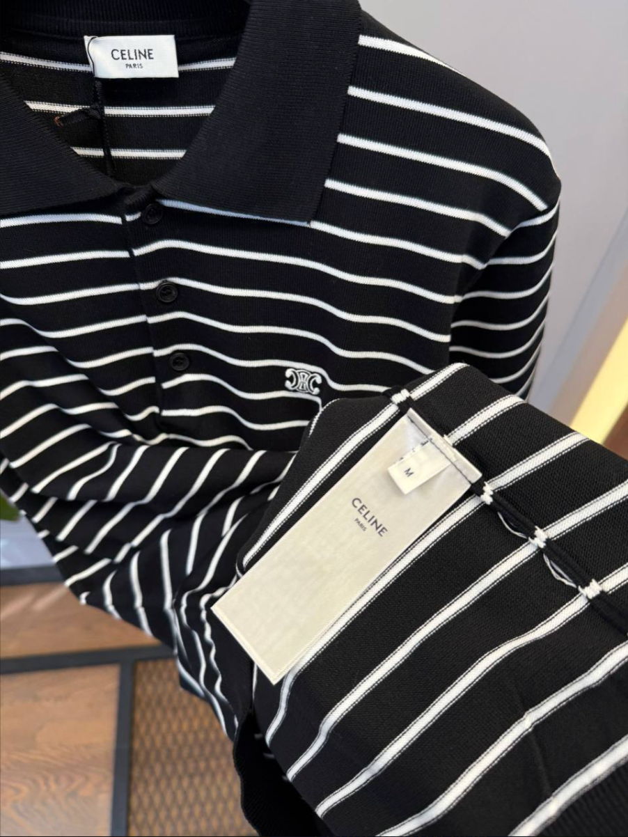 Homme Black Slim-Fit Logo-Embroidered Striped Cotton Polo Shirt