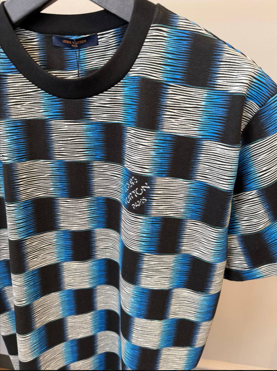 Damier Short-Sleeved Cotton T-Shirt