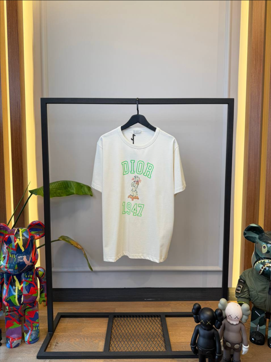 1947 Graphic Embroidered Cotton T-Shirt – White