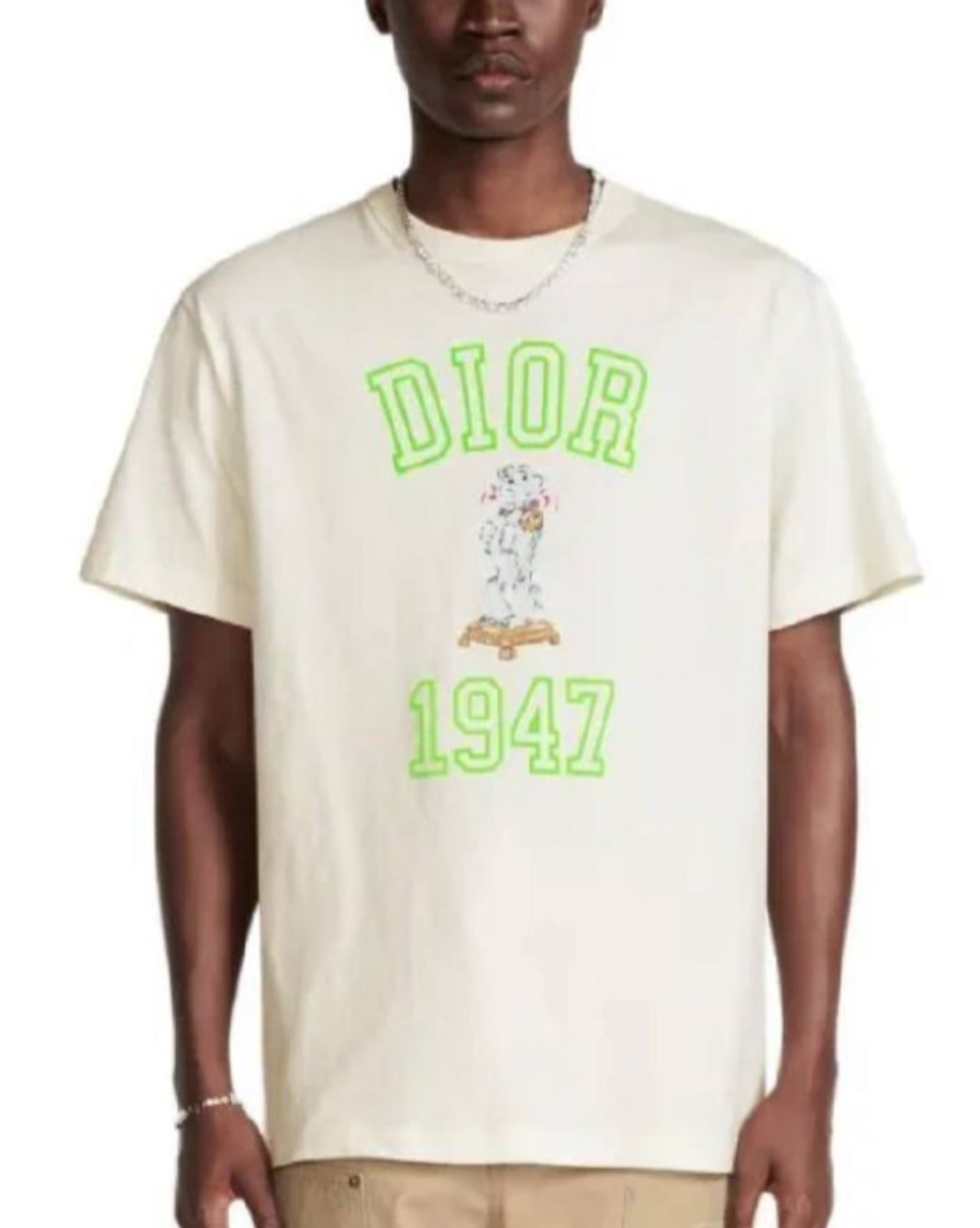 1947 Graphic Embroidered Cotton T-Shirt – White