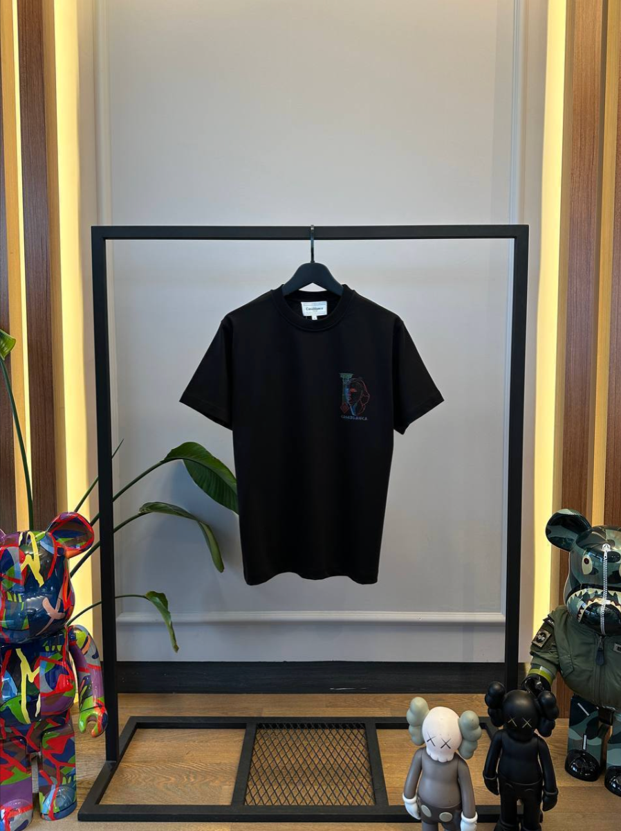 Black Jersey Graphic-Print Cotton T-Shirt