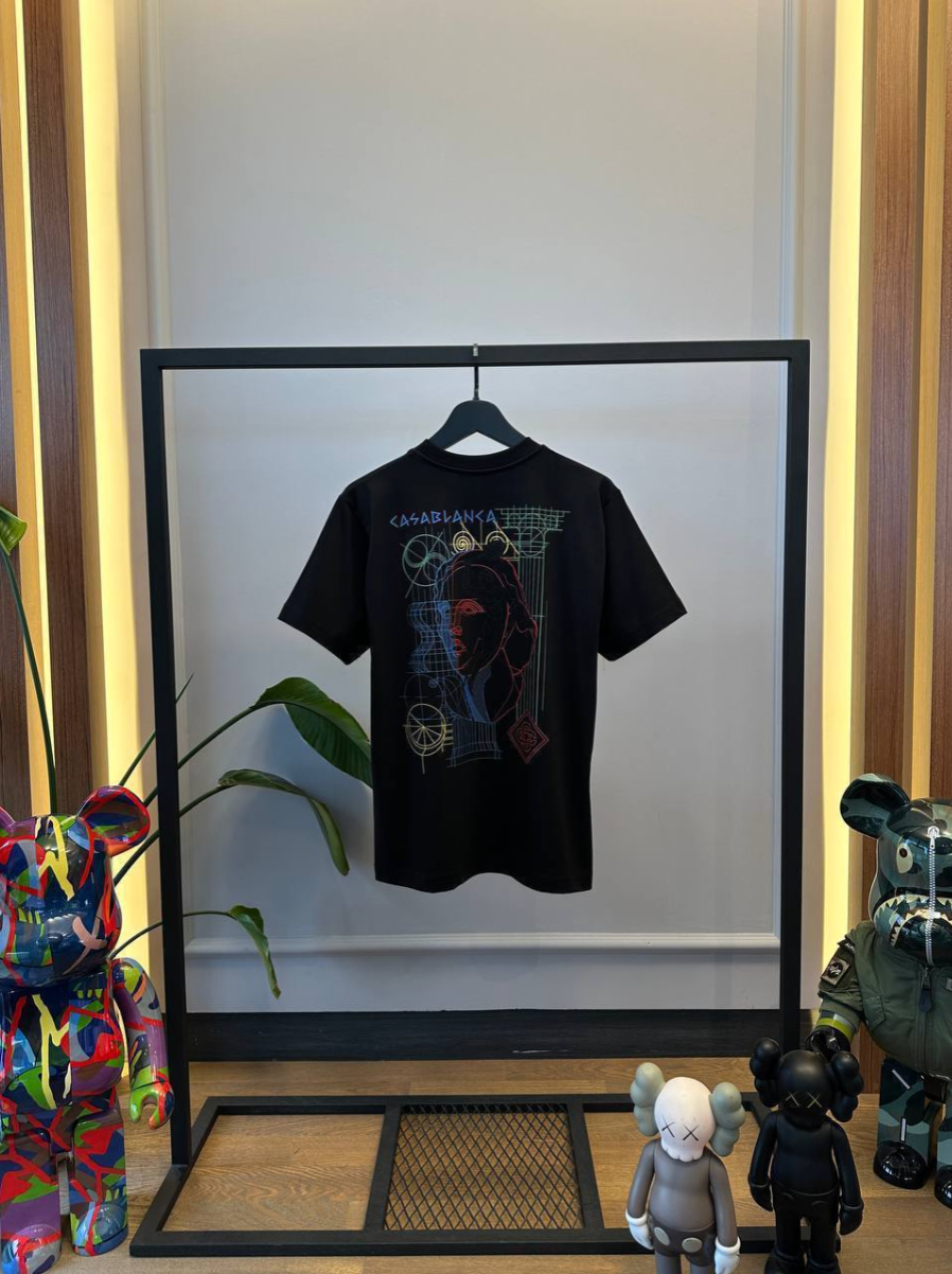 Black Jersey Graphic-Print Cotton T-Shirt