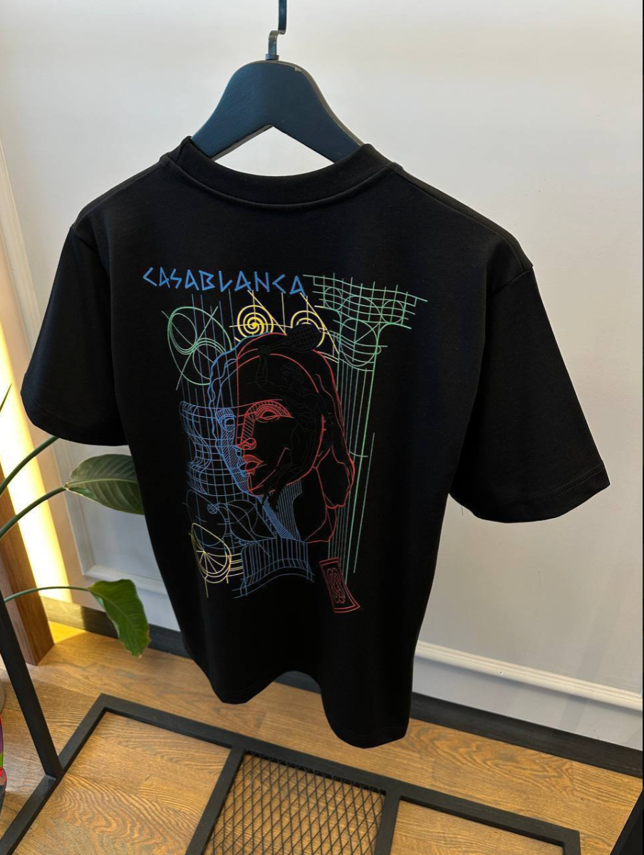 Black Jersey Graphic-Print Cotton T-Shirt