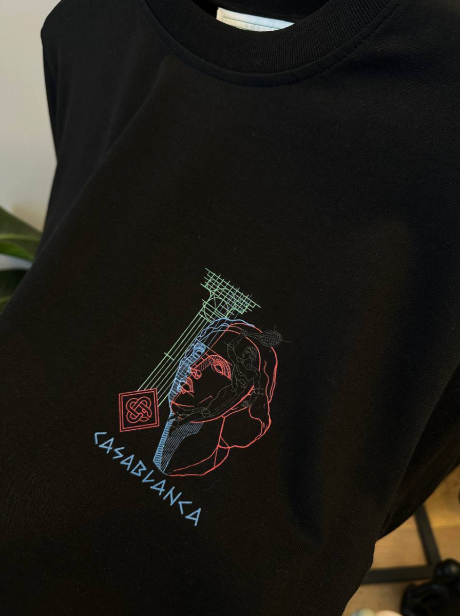 Black Jersey Graphic-Print Cotton T-Shirt