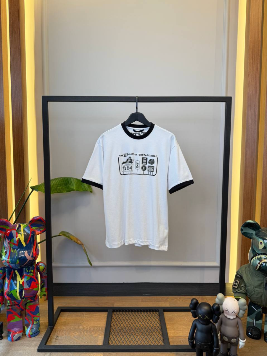 Embellished Cotton T-Shirt – White/Black