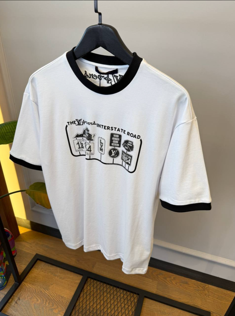 Embellished Cotton T-Shirt – White/Black