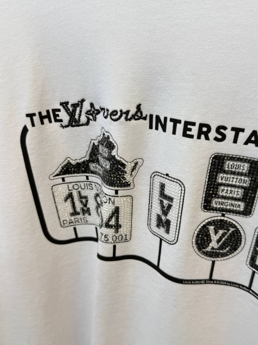 Embellished Cotton T-Shirt – White/Black