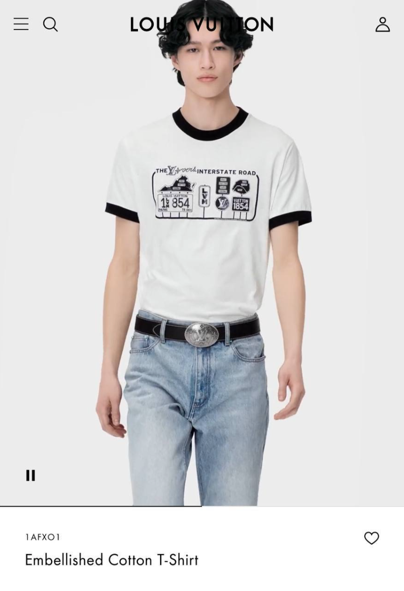 Embellished Cotton T-Shirt – White/Black