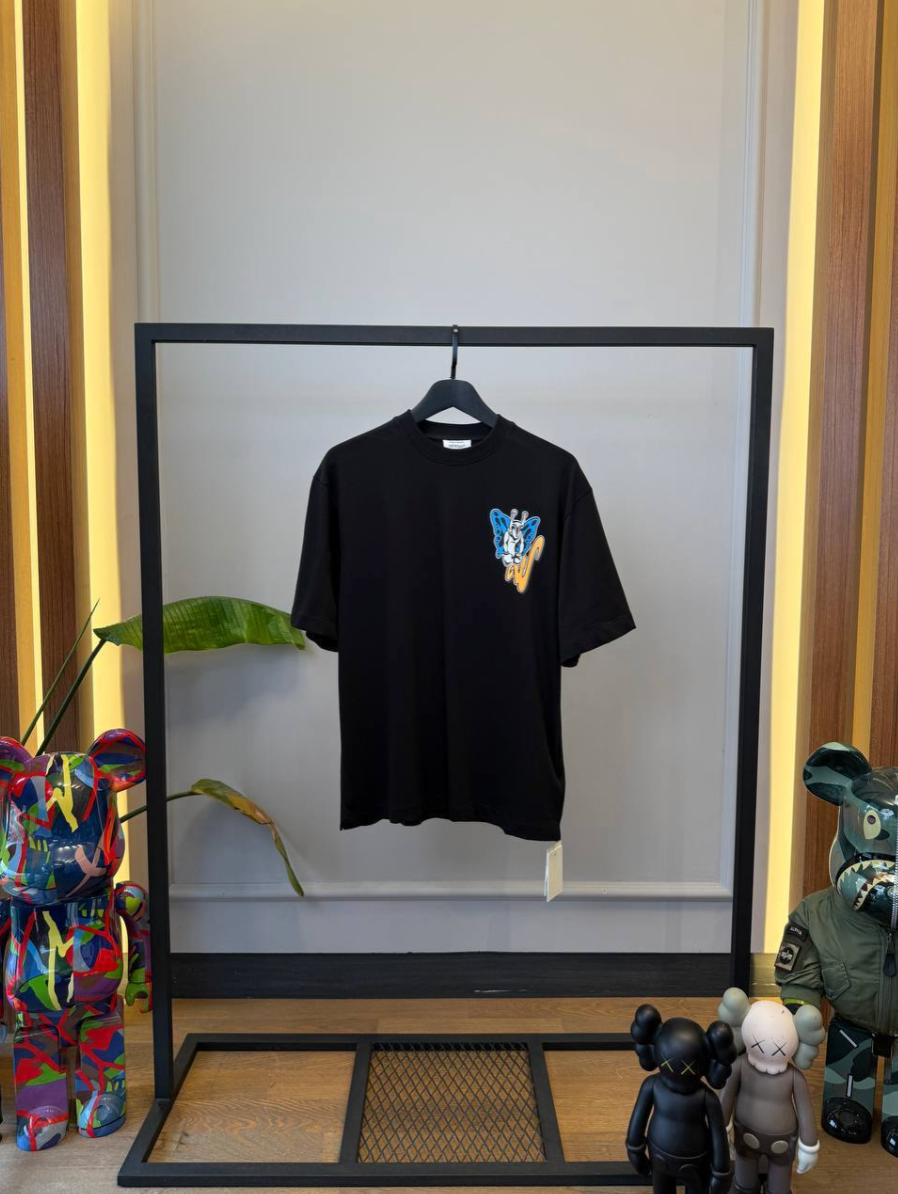 Graphic Butterfly & Cartoon Print T-Shirt