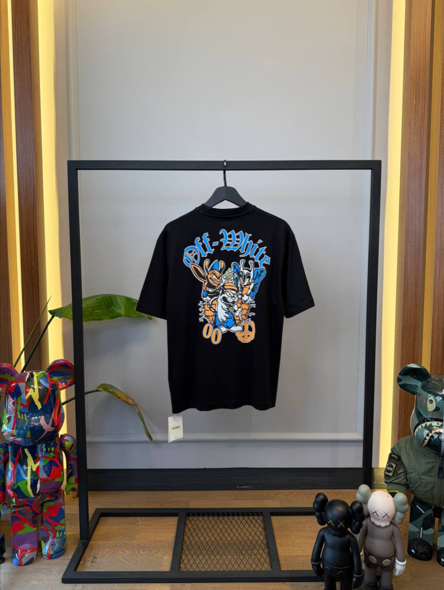 Graphic Butterfly & Cartoon Print T-Shirt