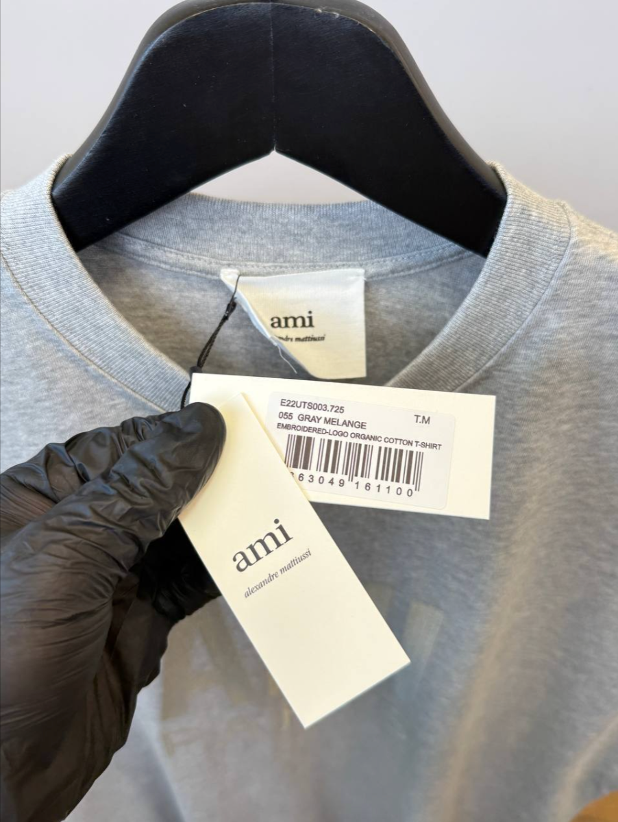 Paris Embroidered Logo Cotton T-Shirt – Gray Mélange