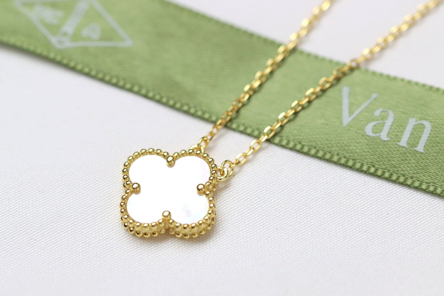 Alhambra White Mother of Pearl Clover Necklace