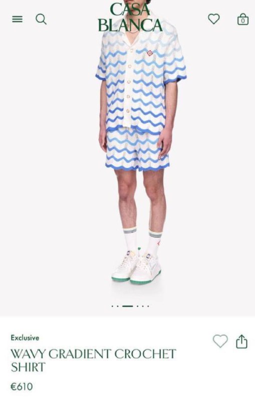 Wavy Gradient Crochet Shirt & Shorts Set