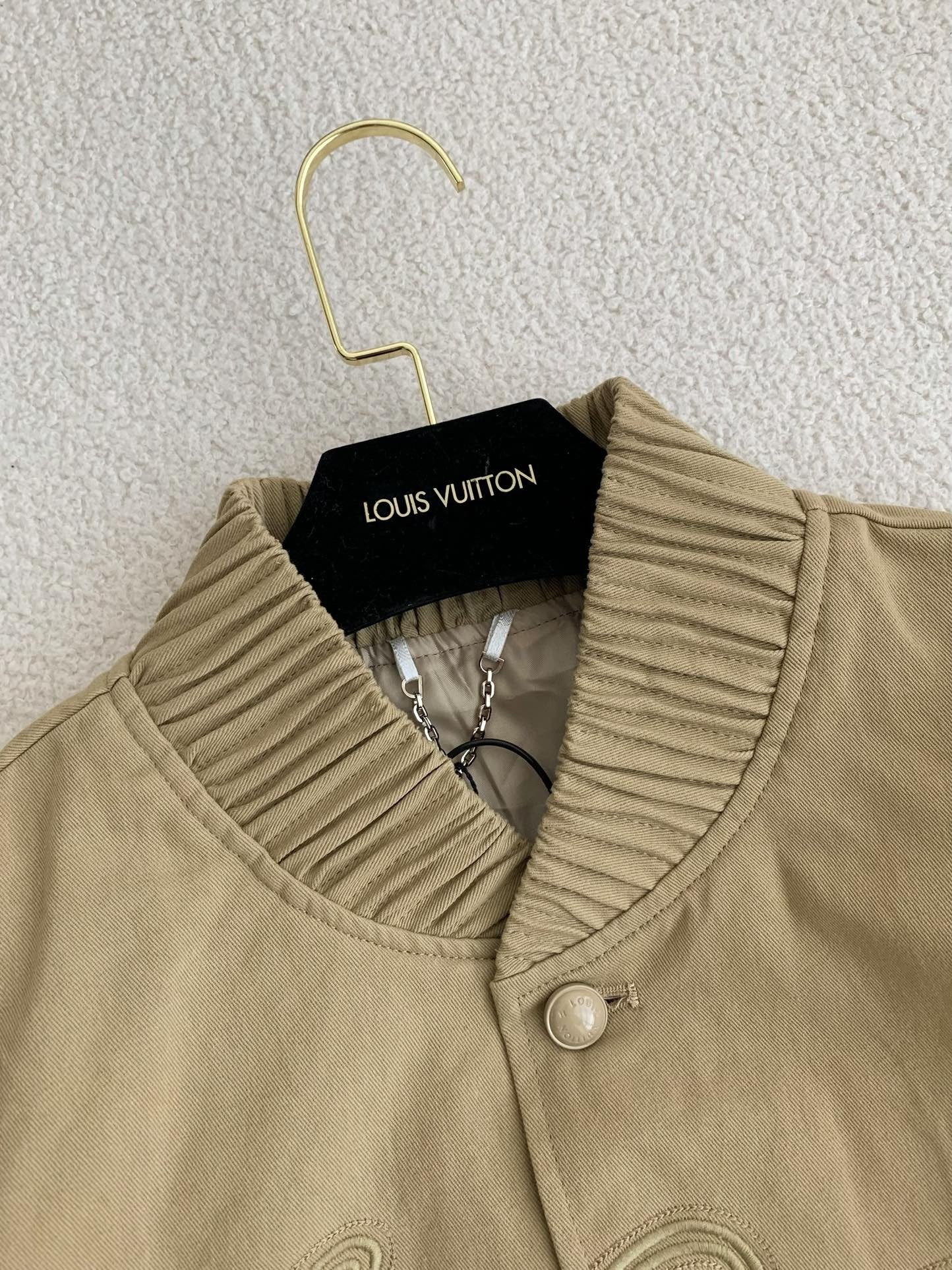 Beige Embroidered Bomber Jacket