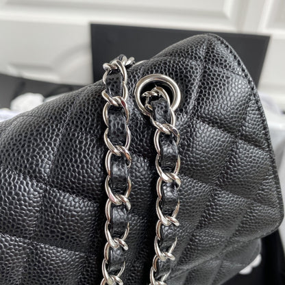 2.55 Caviar Leather- Silver hardware