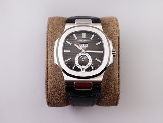 Nautilus 5726 Moonphase Automatic – Black Dial, Leather Strap | 40.5mm