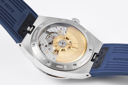 Overseas 41mm – Blue Dial, Rubber Strap, Stainless Steel Case