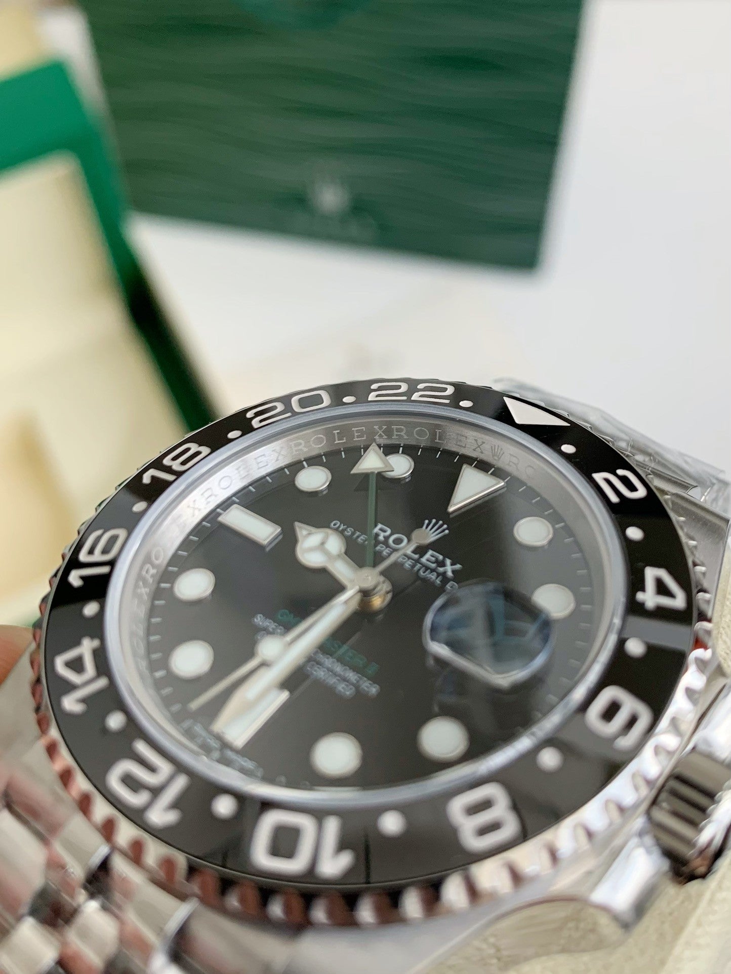 GMT-Master II Style Watch – Stainless Steel, Black Dial, 40mm