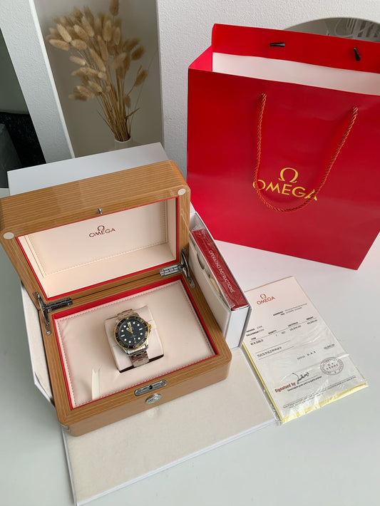 Seamaster Diver 300M – Two-Tone Gold & Steel, Black Wave Dial, Co-Axial Master Chronometer, 43.5mm