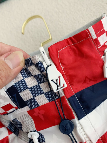 SS24 Patchwork Red-White Windbreaker