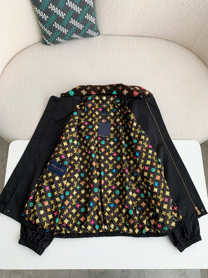 Monogram Collar Bomber Jacket