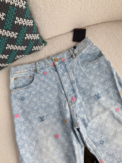 Monogram Jacquard Denim Pants