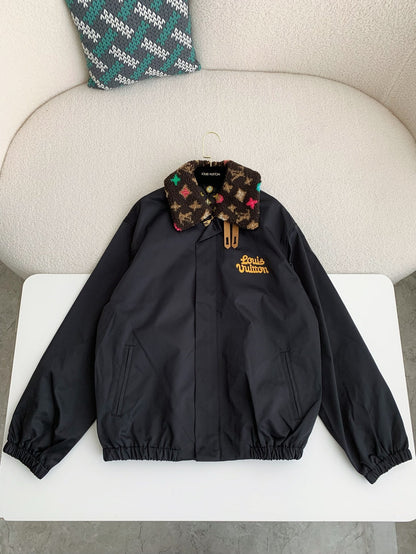 Monogram Collar Bomber Jacket