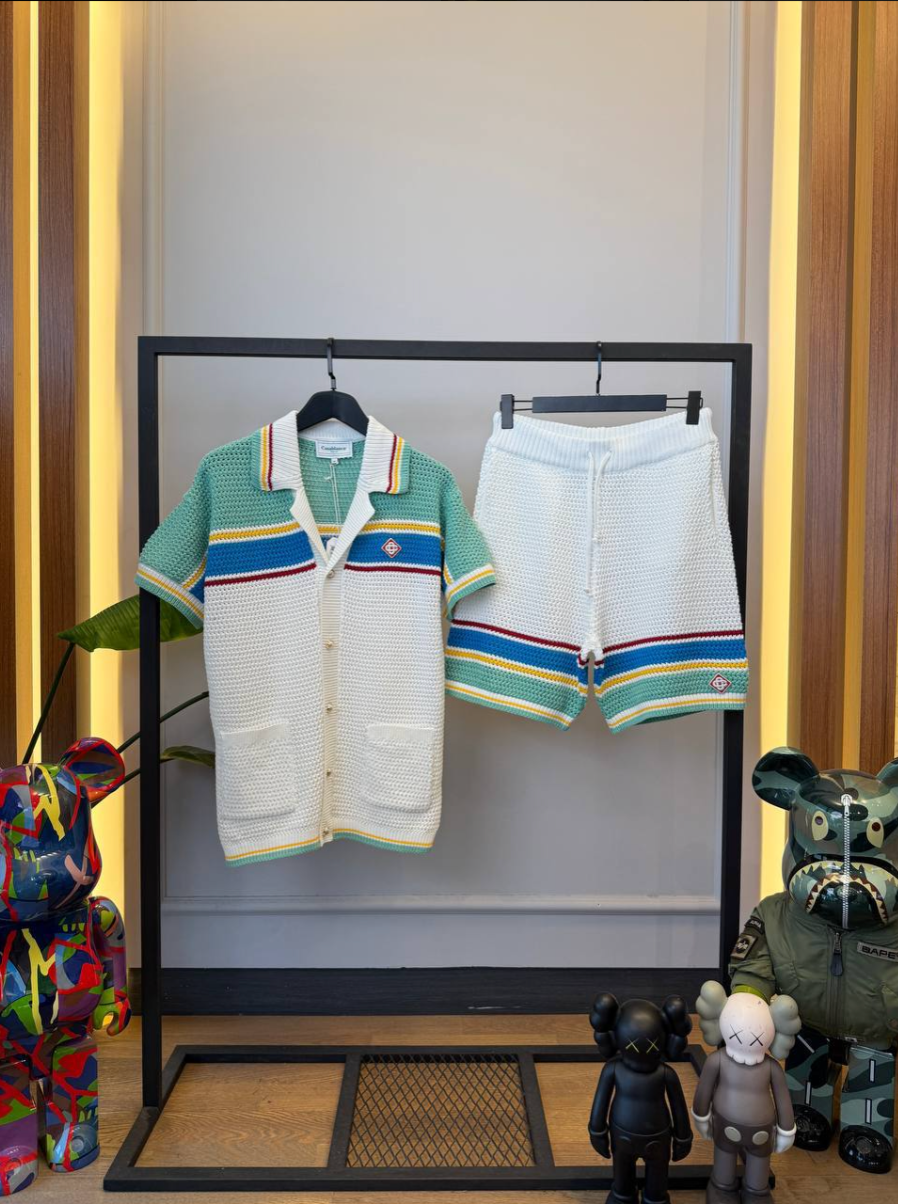 Crochet Tennis Shirt & Shorts Set