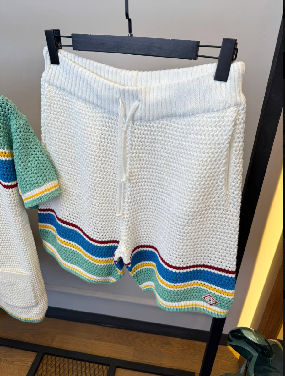 Crochet Tennis Shirt & Shorts Set