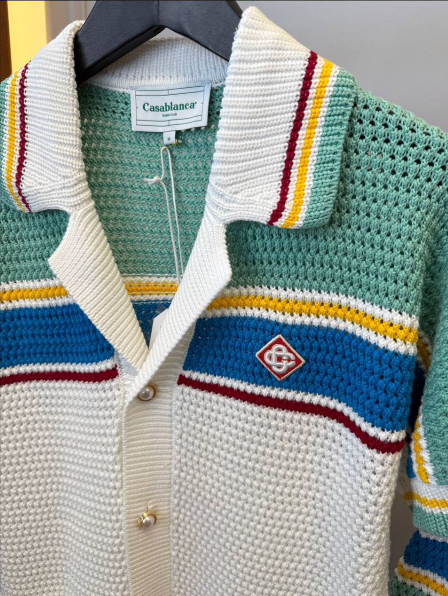 Crochet Tennis Shirt & Shorts Set