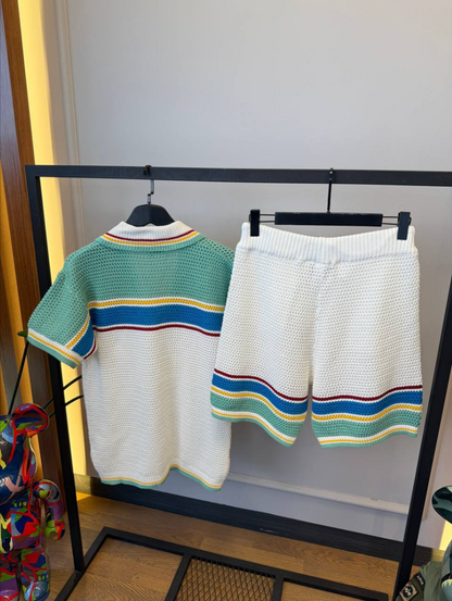 Crochet Tennis Shirt & Shorts Set