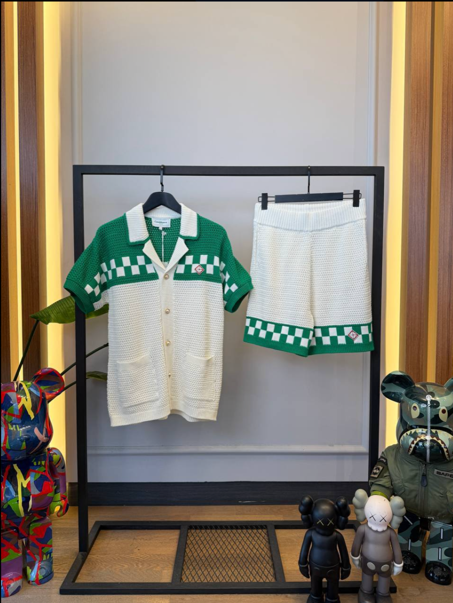 Crochet Shirt and Shorts Set