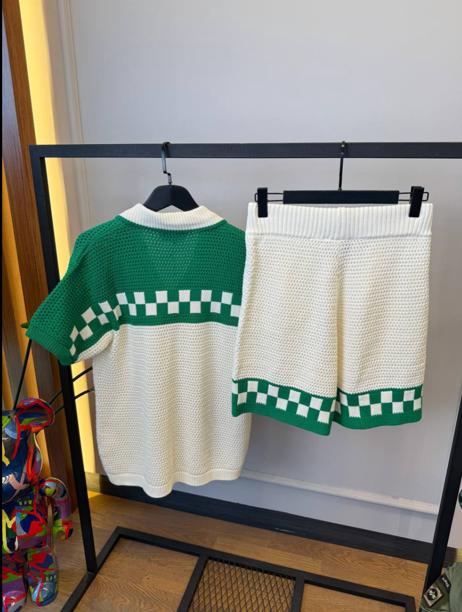 Crochet Shirt and Shorts Set