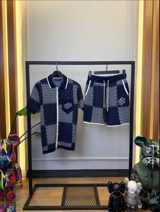 Damier Jacquard Cotton Jersey Set