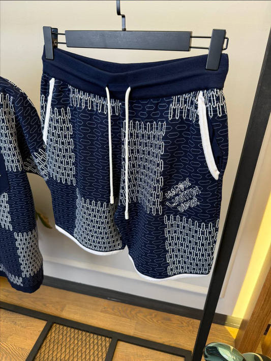 Damier Jacquard Cotton Jersey Set