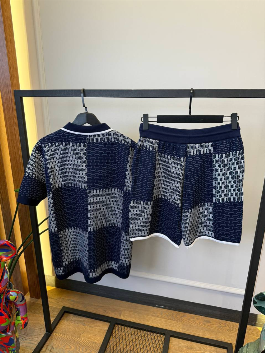Damier Jacquard Cotton Jersey Set