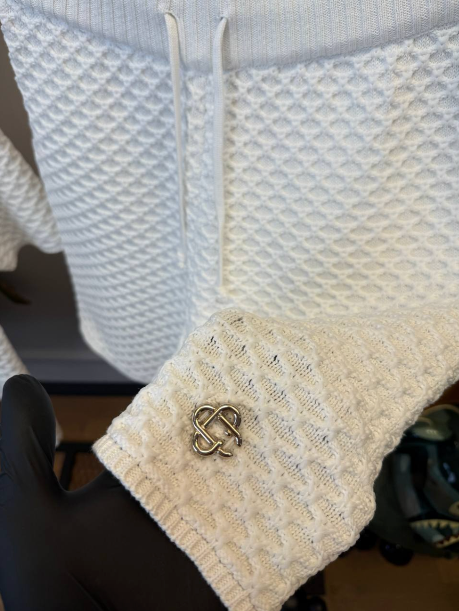 White Crochet Knit Set