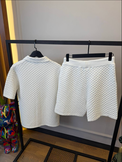 White Crochet Knit Set