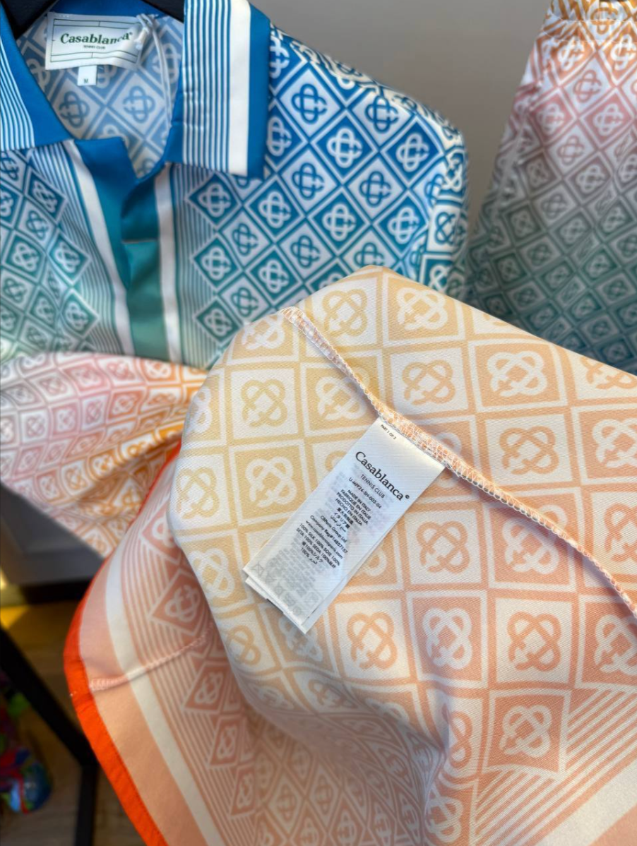 Diamond Monogram Silk Shirt & Shorts Set