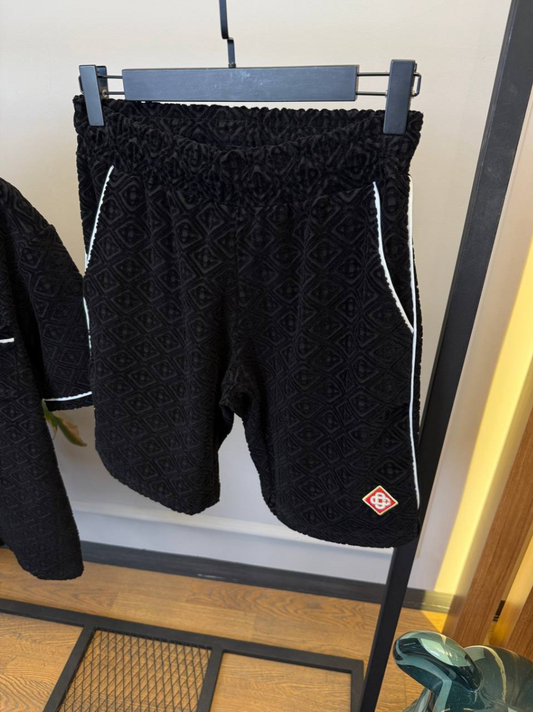 Tennis Stripe Towelling Shirt & Shorts Set