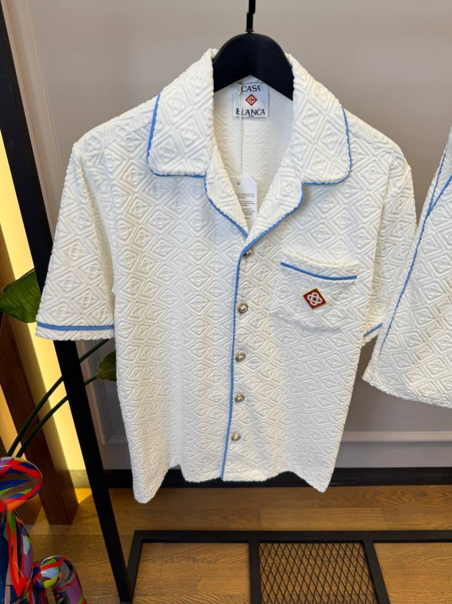 Tennis Stripe Towelling Shirt & Shorts Set