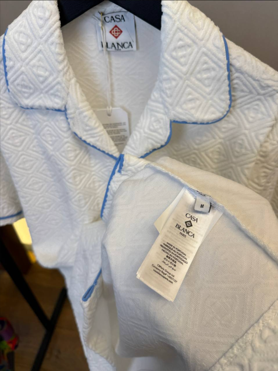 Tennis Stripe Towelling Shirt & Shorts Set
